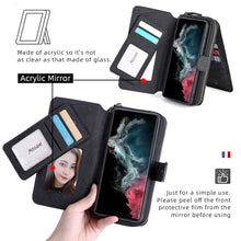 Load image into Gallery viewer, Casekis Zipper Wallet Detachable Phone Case Black