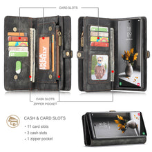 Load image into Gallery viewer, Casekis Zipper Wallet PU Leather Case Black
