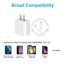 Load image into Gallery viewer, CASEKIS 20W Tpye-C Fast Charger With 6ft Cable For iPhone