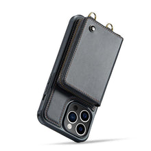 Load image into Gallery viewer, Casekis Zipper Crossbody Wallet RFID Phone Case Black