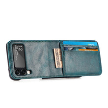 Load image into Gallery viewer, Casekis Folding Multi-card Leather Case for Galaxy Z Flip 4 5G