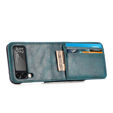 Load image into Gallery viewer, Casekis Folding Multi-card Leather Case for Galaxy Z Flip 3 5G