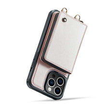 Load image into Gallery viewer, Casekis Zipper Crossbody Wallet RFID Phone Case Rose Gold