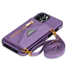 Load image into Gallery viewer, Casekis Crossbody Strap Leather Magnetic Wallet Phone Case Purple