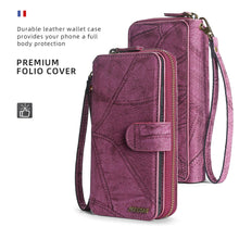 Load image into Gallery viewer, Casekis Zipper Wallet Detachable Phone Case Red