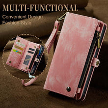 Load image into Gallery viewer, Casekis Wrist Strap Zipper Wallet Phone Case Pink