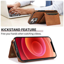 Load image into Gallery viewer, Casekis Wallet Case Tri-fold Cardholder Phone Case Brown