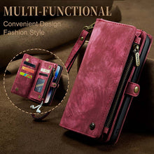 Load image into Gallery viewer, Casekis Wrist Strap Zipper Wallet Phone Case Red