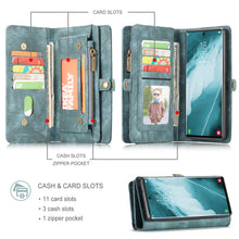 Load image into Gallery viewer, Casekis Zipper Wallet PU Leather Case Blue