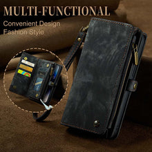 Load image into Gallery viewer, Casekis Wrist Strap Zipper Wallet Phone Case Black