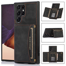 Load image into Gallery viewer, Casekis Wallet Case Tri-fold Cardholder Phone Case Black