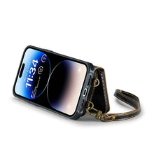 Load image into Gallery viewer, Casekis Zipper Crossbody Wallet RFID Phone Case Coffee