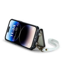 Load image into Gallery viewer, Casekis Zipper Crossbody Wallet RFID Phone Case White