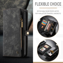 Load image into Gallery viewer, Casekis Zipper Wallet PU Leather Case Black