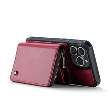 Load image into Gallery viewer, Casekis Zipper Crossbody Wallet RFID Phone Case Red