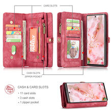 Load image into Gallery viewer, Casekis Zipper Wallet PU Leather Case Red