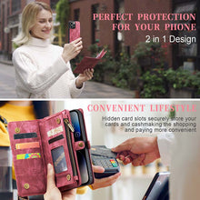 Load image into Gallery viewer, Casekis Wrist Strap Zipper Wallet Phone Case Red