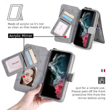 Load image into Gallery viewer, Casekis Zipper Wallet Detachable Phone Case Gray