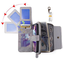 Load image into Gallery viewer, Casekis Zipper Wallet Detachable Phone Case Gray