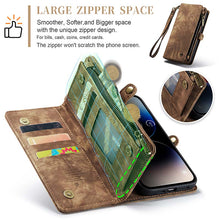Load image into Gallery viewer, Casekis Wrist Strap Zipper Wallet Phone Case Brown