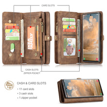 Load image into Gallery viewer, Casekis Zipper Wallet PU Leather Case Brown