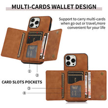 Load image into Gallery viewer, Casekis Wallet Case Tri-fold Cardholder Phone Case Brown