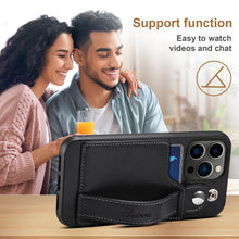 Load image into Gallery viewer, Casekis Wristband Stand Phone Case Black