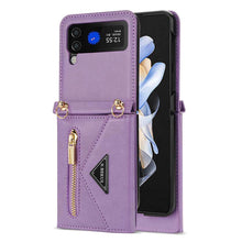 Load image into Gallery viewer, Casekis Crossbody Strap Leather Magnetic Wallet Case For Galaxy Z Flip 3 5G