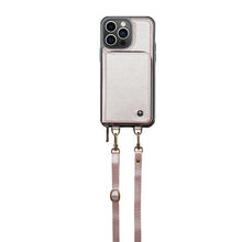 Load image into Gallery viewer, Casekis Zipper Crossbody Wallet RFID Phone Case Rose Gold