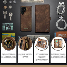 Load image into Gallery viewer, Casekis Zipper Wallet PU Leather Case Brown