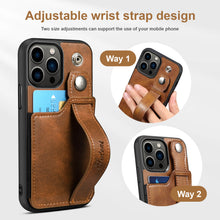 Load image into Gallery viewer, Casekis Wristband Stand Phone Case Brown