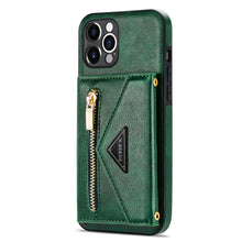 Load image into Gallery viewer, Casekis Crossbody Strap Leather Magnetic Wallet Phone Case Green