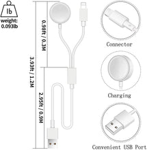 Load image into Gallery viewer, Charging Cable for iWatch, Phone & Pad Series, 2-in-1 Upgraded Version