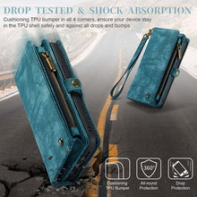 Load image into Gallery viewer, Casekis Wrist Strap Zipper Wallet Phone Case Blue