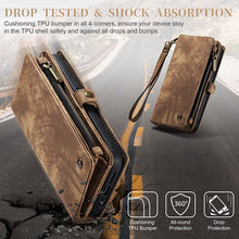 Load image into Gallery viewer, Casekis Wrist Strap Zipper Wallet Phone Case Brown