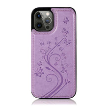 Load image into Gallery viewer, Casekis Butterfly Embossing Wallet Phone Case Purple
