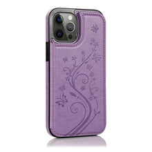 Load image into Gallery viewer, Casekis Butterfly Embossing Wallet Phone Case Purple