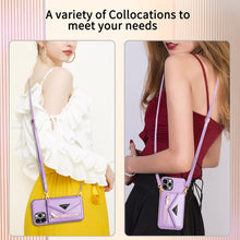 Load image into Gallery viewer, Casekis Crossbody Strap Leather Magnetic Wallet Phone Case Purple