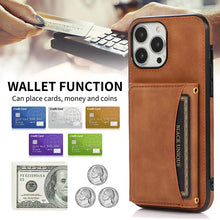 Load image into Gallery viewer, Casekis Wallet Case Tri-fold Cardholder Phone Case Brown