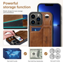 Load image into Gallery viewer, Casekis Wristband Stand Phone Case Brown