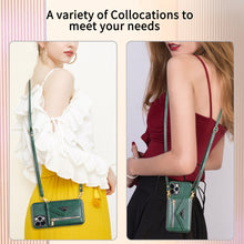 Load image into Gallery viewer, Casekis Crossbody Strap Leather Magnetic Wallet Phone Case Green
