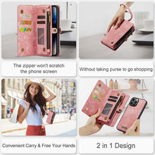 Load image into Gallery viewer, Casekis Wrist Strap Zipper Wallet Phone Case Pink