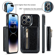 Load image into Gallery viewer, Casekis Glitter Cardholer Magnetic Phone Case Black