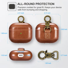 Load image into Gallery viewer, Casekis Genuine Leather Case With Keychain for AirPods 3
