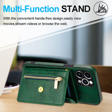 Load image into Gallery viewer, Casekis Crossbody Strap Leather Magnetic Wallet Phone Case Green