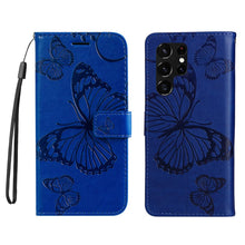 Load image into Gallery viewer, Casekis Embossed Butterfly Wallet Phone Case Blue