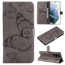 Load image into Gallery viewer, Casekis Embossed Butterfly Wallet Phone Case Gray