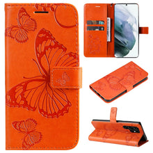 Load image into Gallery viewer, Casekis Embossed Butterfly Wallet Phone Case Orange
