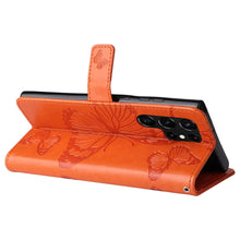 Load image into Gallery viewer, Casekis Embossed Butterfly Wallet Phone Case Orange