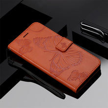Load image into Gallery viewer, Casekis Embossed Butterfly Wallet Phone Case Orange